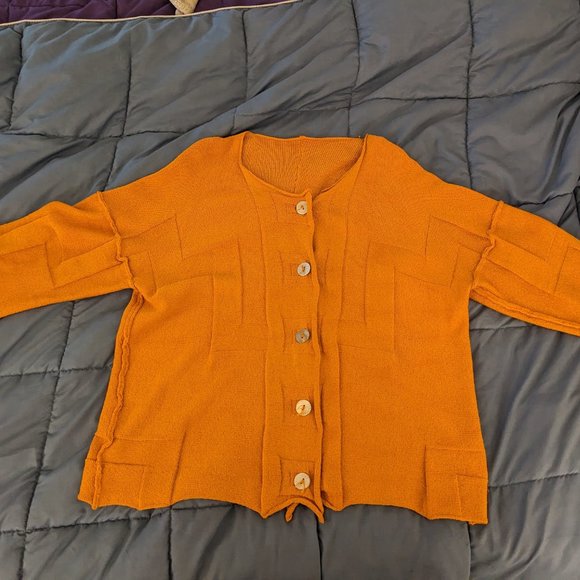 Skif International SKIFO Button Knit Cardigan Orange - Picture 10 of 13